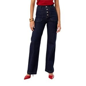 NWT Oraije Pauline Jean Wide Denim Bootcut Pants New 6 28